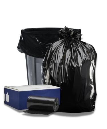 Plasticplace 55 gallon Trash Bags  1.2 Mil  Black Heavy Duty Garbage Can Liners  38 x 58 Black 1 Count (Pack of 100)