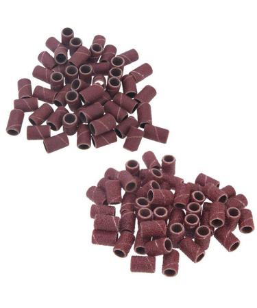 200Pcs Sanding Bands Pack Nail Drill Sand Band For Acrylic Nails Manicure Pedicure 80# and 180# 100Pcs for Each Size