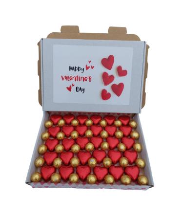 30 x Milk Chocolate Hearts and 35x solid milk chocolate balls for Valentine Chocolates and treats (30 Red Heart & 35 Golden Ball Pack of 65) 30 Red Heart & 35 Golden Ball Pack of 65