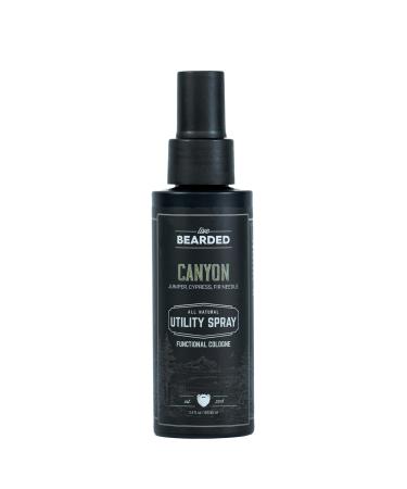 Live Bearded Utility Spray - All Purpose Cologne with Natural Fragrance - Made in the USA - 3.4 fl oz Bottle | Canyon Scent - Juniper Cypress Fir Needle Canyon - Juniper Cypress Fir Needle