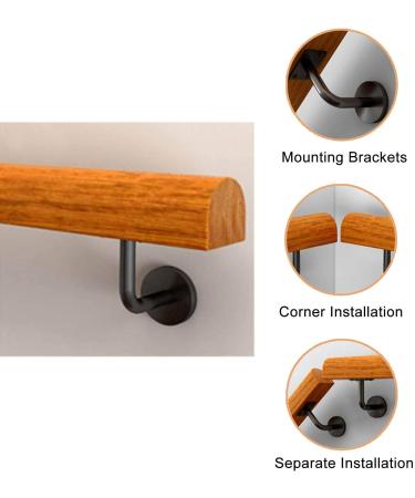 Wooden Handrail with Complete Set Anti-Slip Stair Railing Wood Banister for Indoor Outdoor Elderly Children Loft Safety Hand Grab Rail (Size : 0.5m(1.5ft)) 1.5m(5ft) - Buy Online on GoSupps.com
