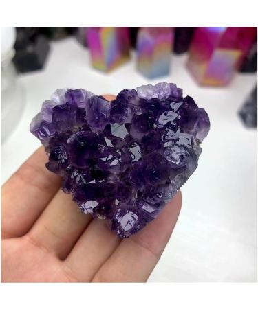 for Natural Heart-Shaped Amethyst Quartz Crystal Cluster Specimen Decor Crystal Quality Gem Home Decor - Buy Online on GoSupps.com