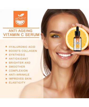 Vitamin C Serum with Hyaluronic Acid 30ML 20% Anti-Aging Vitamin C Anti-Wrinkle and Anti-Dark Spots Face Serum for Smooth Skin for Day and Night - Buy Online on GoSupps.com