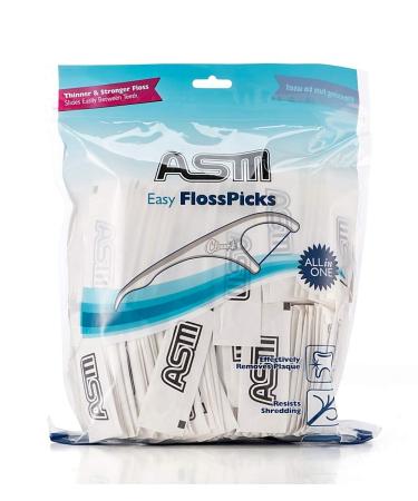 ASM Dental Floss Picks Flossers Individually Wrapped 350 Count (Packed Individually each Floss)