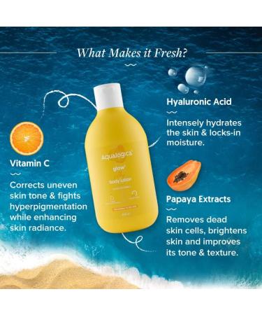 Aqualogica Glow+ Silky Body Lotion with Papaya & Vitamin C - 24HR Moisturization | 300ml (10.1 Fl Oz) - Shop Internationally - Buy Online on GoSupps.com