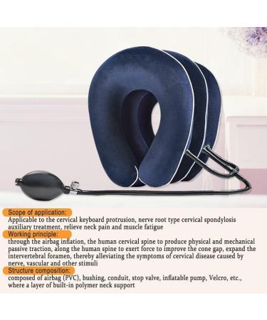 Samnuerly Inflatable Neck Traction Device | Adjustable Neck Support for Pain Relief & Stretching | Blue - Buy Online on GoSupps.com