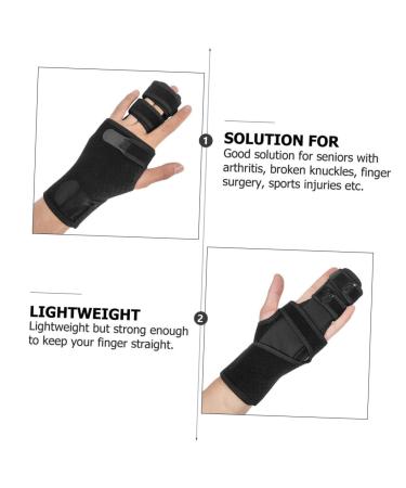 FRCOLOR Adjustable Thumb Support Mallet Stabilizer | Breathable Wristband for Sprains | Protective Hand Joint Support - Black Right - Buy Online on GoSupps.com