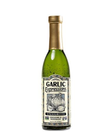 Garlic Expressions Vinaigrette Salad Dressing, Marinade | Non GMO, Vegan, Kosher, Allergen and Gluten Free Garlic Oil Vinaigrette Dressing Made with Hand-sorted Whole Fresh Garlic Cloves