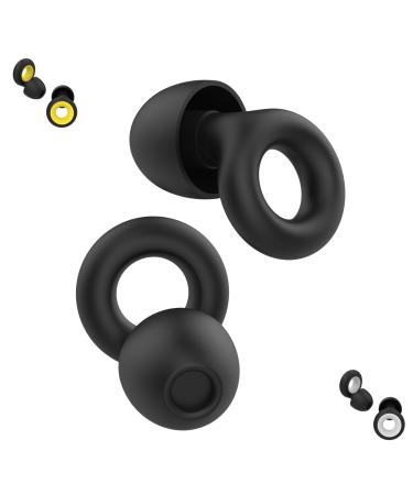 Voof earplugs for sleeping reduces noises when sleeping learning traveling fighting loud noise sensitivity - 8 pads: XS/S/M/L (black)