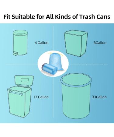 VacFreKep 8 Gallon Size Small Kitchen Drawstring Trash Bags Heavy Duty Tasteless Strong and Blue Garbage Bags (100 Count Bulk) - Buy Online on GoSupps.com