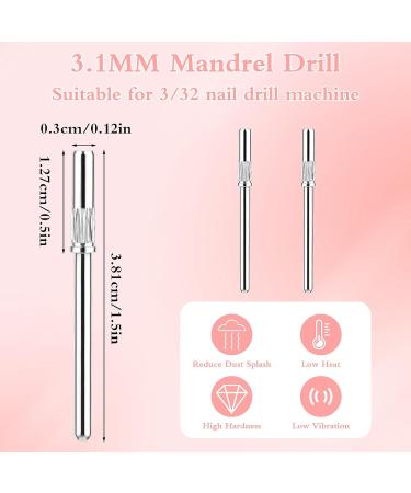 2 Pcs Small Mandrel Nail Bit for Small Sanding Bands Nail Drill Bits 3mm 3/32 Shank Cuticle Nail Drill Bit for Electric Nail File Mini Mandrel Nail Bit for Acrylic Nails Gel Manicures and Pedicure - Buy Online on GoSupps.com