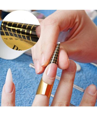 KINGMAS 100 Pcs Nail Art Form Guide Stickers - Horseshoe-Shaped Tips for Acrylic and Gel Nail Extensions - Buy Online on GoSupps.com