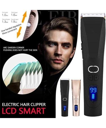 Professional Cordless Hair Clippers Kit - Rechargeable Hair Trimmer with LCD Display 4 Guide Combs - Ideal Grooming for Men & Fathers - Gold - Buy Online on GoSupps.com