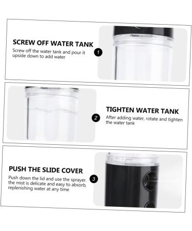 FOYTOKI 1pc Portable Humidifier Mist Sprayer Spray Humidifier Beauty Tool Face Steamer Creative Humidifier Face Humidifier Beauty Sprayer Skin Moistener Women Humidifier Plastic Humidifier 14.5X4CM Black - Buy Online on GoSupps.com