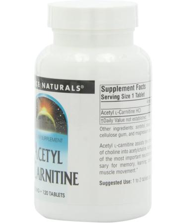 Source Naturals Acetyl L-Carnitine 500 mg - 120 Tablets for Energy & Focus - Buy Online on GoSupps.com