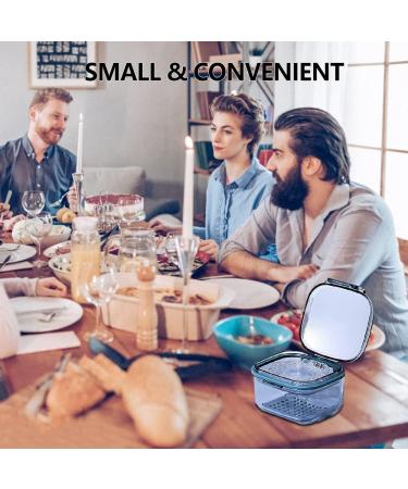 Portable Denture Cleaning Box | Prostheses Storage Container & Holder for Braces Aligners - Blue - Buy Online on GoSupps.com