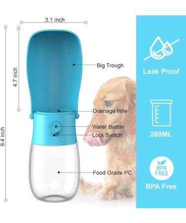 Portable Dog Water Bottle - Travel-Friendly Pet Water Dispenser & Crotch Bag for Hiking & Outdoor Adventures - Blue - Buy Online on GoSupps.com