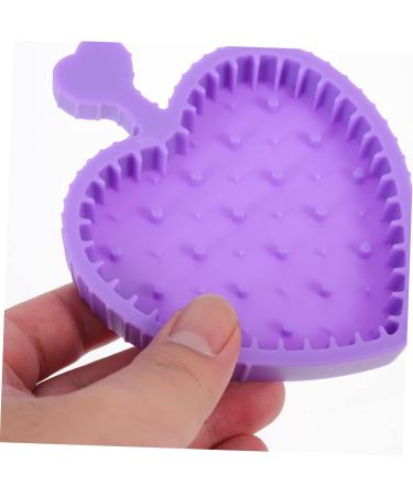 Angoily Makeup Brush Cleaning Pad Makeup Brush Cleaning Tool Limpiador De Brochas De Maquillaje Heart Brush Cleaner Pad Makeup Pallete Eye Shadow Brush Silica Gel Purple Foldable - Buy Online on GoSupps.com