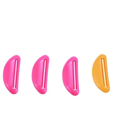 Plumflex 4 pcs Plastic Tube Squeezer Toothpaste Dispenser Holder Rolling Bathroom Extract