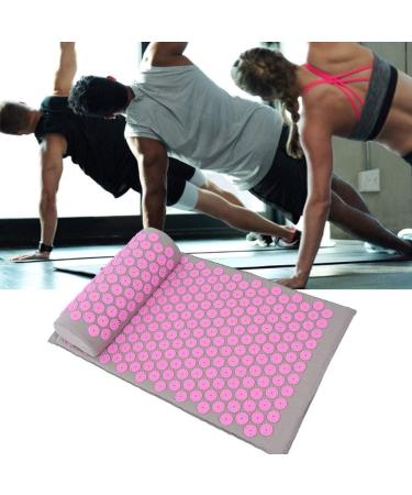 Verdant Touch Massage Mat | Acupuncture & Yoga Mat 68x42 cm | Light Grey with Pink Buckle | Acupressure Pad for Ultimate Relaxation - Buy Online on GoSupps.com