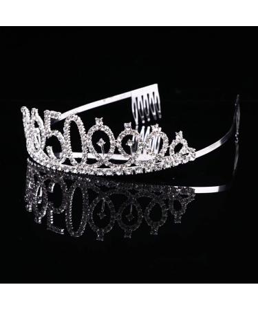 Lurrose 21st Birthday Crystal Crown Tiara - Rhinestone Headband with Hair Comb | Elegant Gold & Silver Decor for Weddings & Parties - Buy Online on GoSupps.com