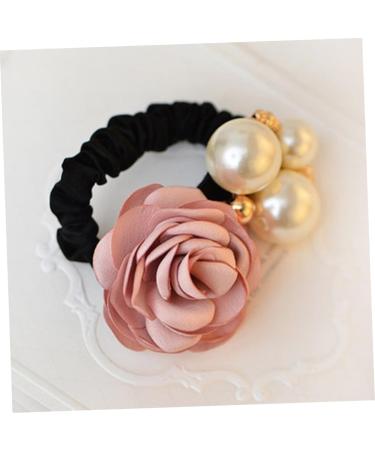 Angoily Hair Ribbons Flower Hair Rope Ponytail Hair Bands Pearl Pink Hairpin - Buy Online on GoSupps.com
