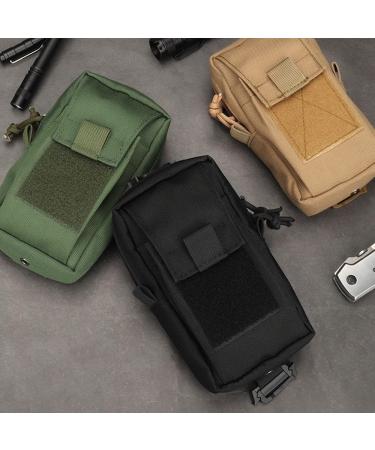 Molle Bag - Wear-Resistant Waterproof Cell Phone Belt Bag | EDC Utility Gadget Case for Camping Hiking & Hunting - Black - Buy Online on GoSupps.com
