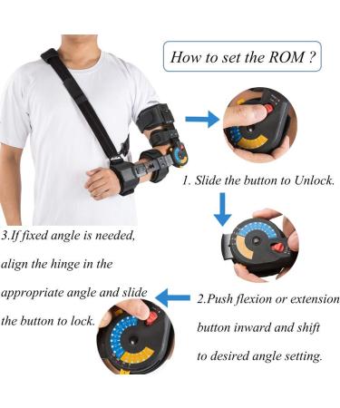 Medibot Adjustable Hinged ROM Elbow Brace - Left | Post OP Recovery Support - Buy Online on GoSupps.com