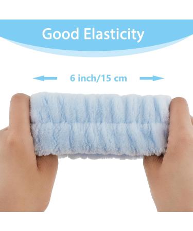 Sibba 3pcs Soft Sponge Spa Headband Set for Women | Terry Fabric Makeup & Face Washing Headbands | Ideal for Yoga Sport & Shower (Blue) - Buy Online on GoSupps.com