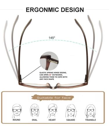 Cat Eye Reading Glasses for Women - 2-Pack Fashion Blue Light Readers +1.5 Anti-Glare Eyeglasses with Spring Hinge in Brown & Turquoise - Stylish & Comfortable - Buy Online on GoSupps.com