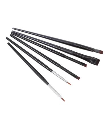 DRESSOOS 6pcs Eyeliner Makeup Brush Eye Shadow Eyeliner Wands Eye Brush Rayon Wooden Handle Black