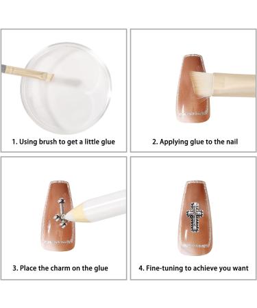 Ruzister 75-Piece 3D Nail Charts - Gothic Retro-Punk Metal Nail Art Charms - Silver Cross & Heart Decorations for Manicure - Buy Online on GoSupps.com