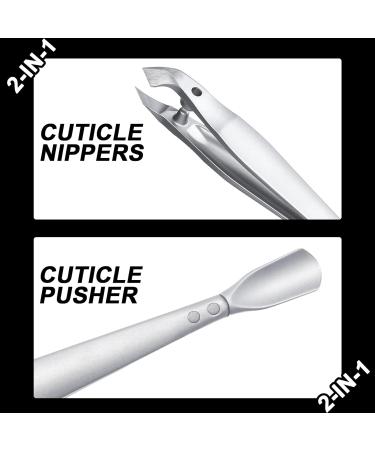 SG Nekoo 2-in-1 Cuticle Trimmer with Pusher Portable Tweezers Design Sharp Cuticle Cutter Nipper Precise Trimming of Hangnails for Fingernails and Toenails (Silver) - Buy Online on GoSupps.com