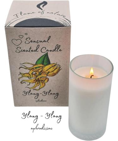 Sensual Ylang-Ylang Aromatherapy Candle in Crystal Glass - Natural Soy Wax for Spiritual Growth & Well-Being - Buy Online on GoSupps.com