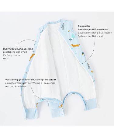 Duomiaomiao Winter Sleeping Bag with Legs 2.5 Tog | Baby Sleeveless Wearable Blanket | Breathable Cotton Toddler Sleeping Bag | Unisex Boys Girls | 85cm (Height: 90-100cm) | New Elephant Forest Design - Buy Online on GoSupps.com