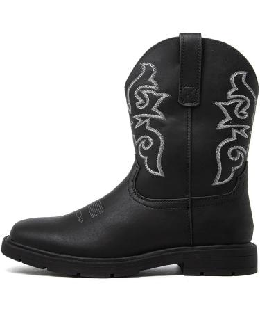 Canyon Trails Men's Square Toe Cowboy Boots | Embroidered | Durable Western Work Rodeo | Size 10 | Black - Buy Online on GoSupps.com