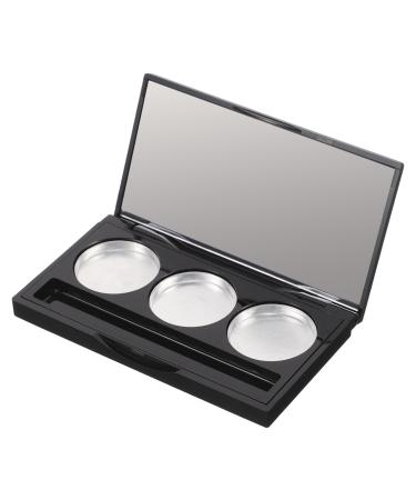 SMASOLO Palette de Maquillage Vide Rectangulaire Mate Noire 3 Compartiments en Aluminium Emplacement Pinceaux pour Fards Paupi res et Blush Rangement Cosm tique Compact pour Usage