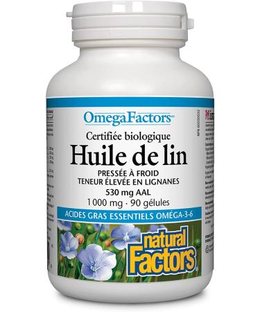 Natural Factors Flaxseed Oil 1000 mg - 90 Softgels | Premium Omega-3 Supplement - Buy Online on GoSupps.com