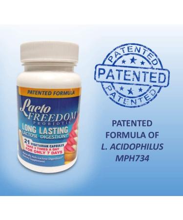 Lacto-Freedom Probiotic for Lactose Intolerance - 7 Day Supply for Months of Relief - Digest Dairy Lactose with Lactase Producing Probiotic - 21 Caps - Buy Online on GoSupps.com