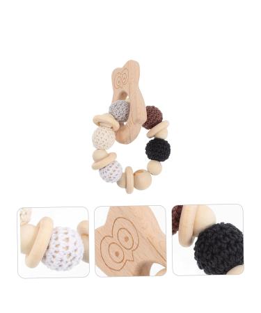 KOMBIUDA Silicone & Wooden Baby Teether Maracas | Musical Instruments & Teething Toy for Babies 0-6 Months - Buy Online on GoSupps.com