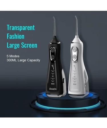 Dae'm Water Flosser - Cordless Teeth Cleaner Portable Dental Irrigator 300ML IPX7 Waterproof 5 Modes for Oral Care - Rechargeable & Ideal for Home and Travel (White - Buy Online on GoSupps.com