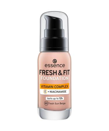 Essence Cosmetics Fresh & Fit Foundation No. 40 Fresh Sun Beige - Vegan Nourishing & Smoothing Makeup (30ml) - Paraben & Microplastic Free - Buy Online on GoSupps.com