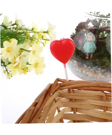 HOMSFOU 10pcs Decorative Candles Birthday Cake Candle Cake Toppers Heart-Shape Cake Candles Cake Decoration Cute Party Supplies As Shown medium - Buy Online on GoSupps.com