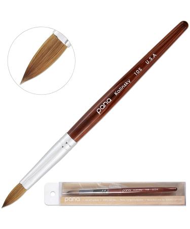 PANA Size 10 Kolinsky Hair Acrylic Nail Brush - Oval Crimped Shape with Mahogany Wood Handle - Perfect for Nail Extension and Manicure Pedicure - Buy Online on GoSupps.com
