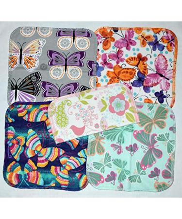 Set of 5 Butterfly Kisses 1 Ply Printed Flannel 8x8 Inches Little Wipes - Buy Online on GoSupps.com
