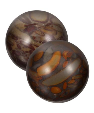 Milisten 2pcs Marble Baoding Balls Solid Hand Massage Balls Chinese Health Exercise Massage Balls For Hands