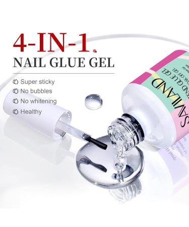 Saviland 15ML Gel Nail Glue - Extra Strong 4-in-1 Formula for Acrylic & False Nails | Long Lasting UV Nail Glue for Salon & DIY Nail Extension (Curing Required) - Buy Online on GoSupps.com