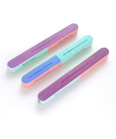 LANTRO JS Nail File 6.9 0.8inches Colorful Multiple Side Nail Files Emery Board Nail Care Tool and Buffer Sanding Sponge Files Buffer Polisher - Buy Online on GoSupps.com