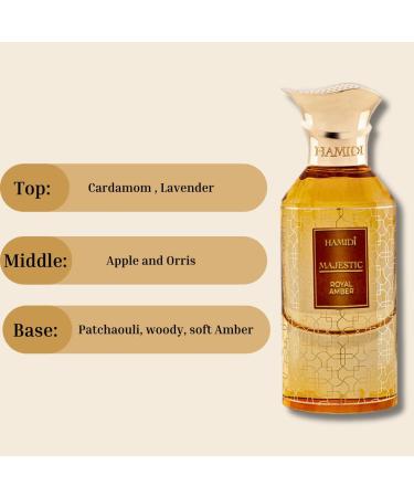 Hamidi MAJESTIC ROYAL AMBER Arabian Perfumes for Women & Men Long Lasting Perfume Spray 85ML (2.8 OZ) Unisex Perfume Luxurious Eau De Parfum - Allure & Elegance in Every Spray - Buy Online on GoSupps.com
