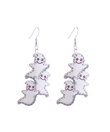 Feylie earrings halloween wood earrings vintage spirit skull spider dangling earrings simple drops of earrings statement jewelry for girls 3